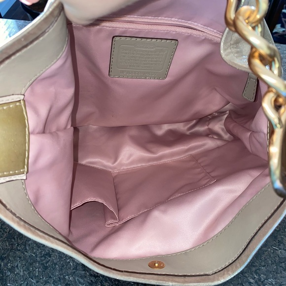 Metallic Gold Leather Coach Purse 💛 - Picture 3 of 7